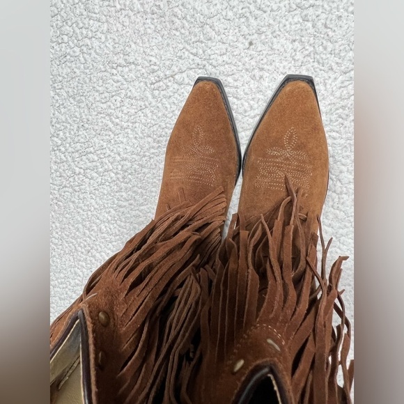 Shyanne Girls Double Fringe Cowboy Boot Snip Toe Size 4.5 - Picture 6 of 8